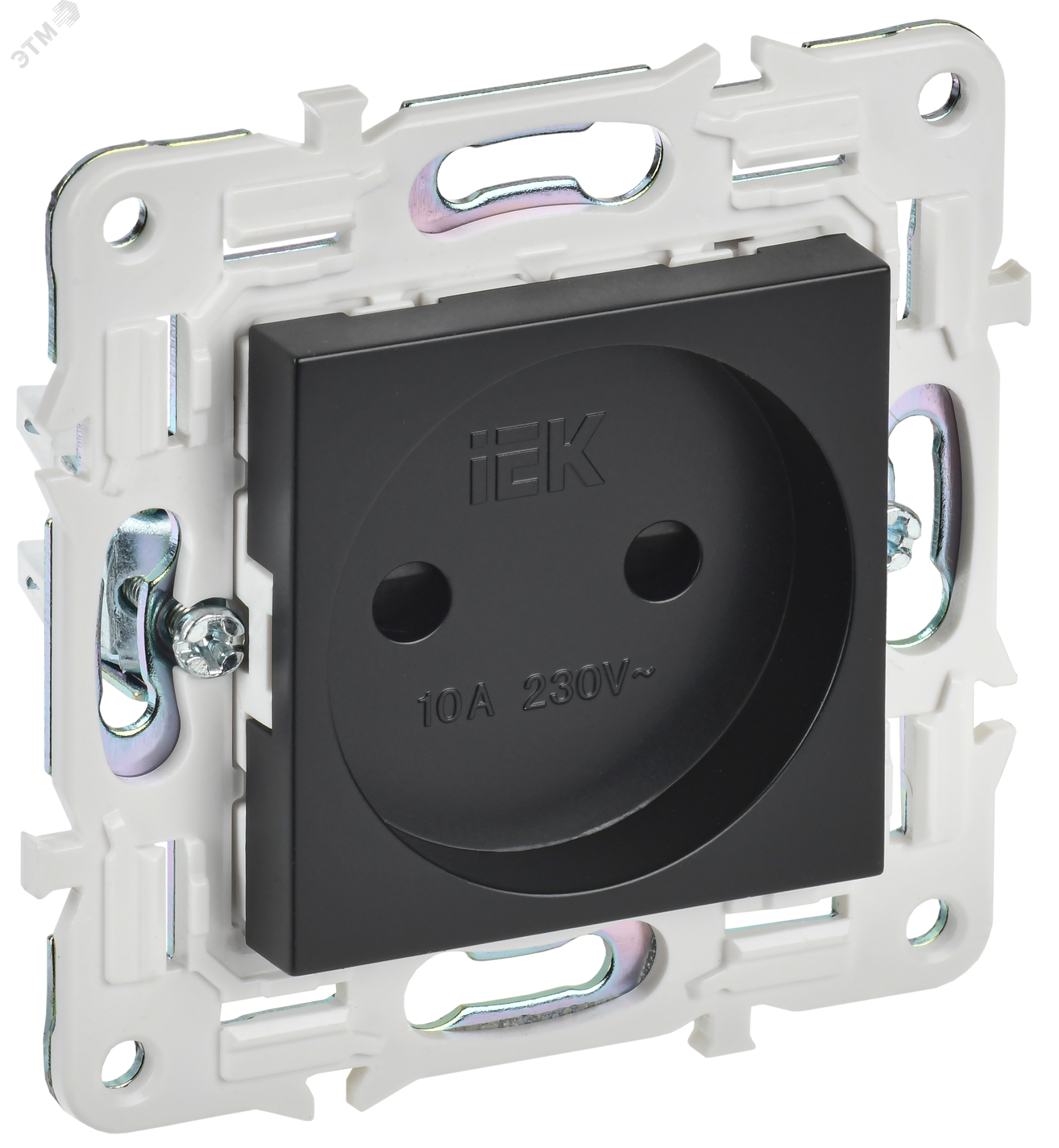 SKANDY Розетка без заземления с защитными шторками 10А SK-R01Bl черный IEK SK-R13-10-K02