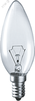 Лампа накаливания декоративная ДС 60вт B35 230в Е14 (свеча) 15778