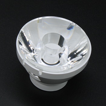 AJS35D22H6G - Линза белая с держателем для светодиода 3535/3030/5050XML,   эфф=93%, 4°,  D=35mm  H:23,33mm, PMMA