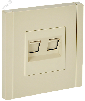 FORTE&PIANO Розетка компьютерная двойная RJ45 кат.5E FP433 ваниль IEK FP-K20-1-K10