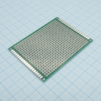 Плата макетная  60мм х 80мм - Двухсторонняя макетная плата с шагом между отверстий 2,54 мм