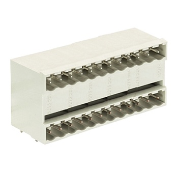 Вилка Wiecon 8113 SEG/12/24 W OB - Вилочный разъем, горизонтальный, на плату, шаг 5 мм, 2 этажа, 12 полюсов, фиксация на плате пайкой, 400V, 10А, без маркировки, цвет: серый, серия 8113 SEG G