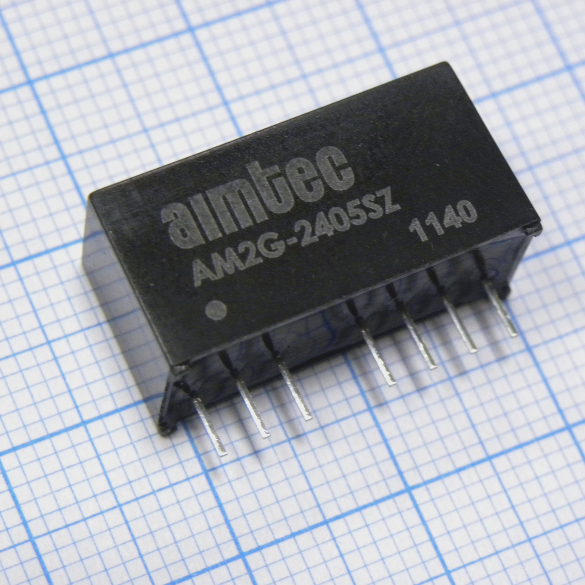 AM1G-2415SZ - DC/DC, 1Вт, вход 18…36В, выход 15В/0.067А, изоляция 1000В DC, КПД 75%, максимальная емкостная нагрузка не более 470мкФ, вход On/Off, SIP8, 21.85x9.2x11.1мм, -40…85°C, пластик