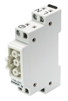 Переходник на рейку GESIS - Розеточный разъем, для установки на DIN рейку, винтовая фиксация, 3 полюса, номинальные характеристики: 250V, 20A, цвет: белый, серия gesis GST18i3