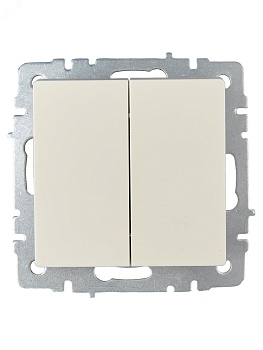 Выключатель проходной 2-кл. СП BRITE ВС10-2-6-БрКр 10А беж. BR-V22-0-10-K10