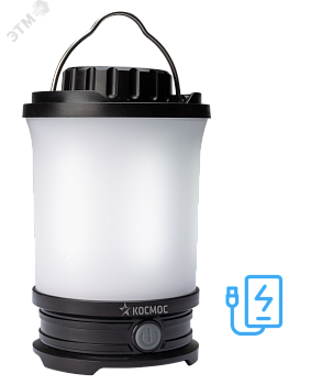 Фонарь аккумуляторный кемпинговый LED 10Вт съемн. аккум. Li-ion18650 2х2.2А.ч Power-bank USB-шнур KOS604Lit