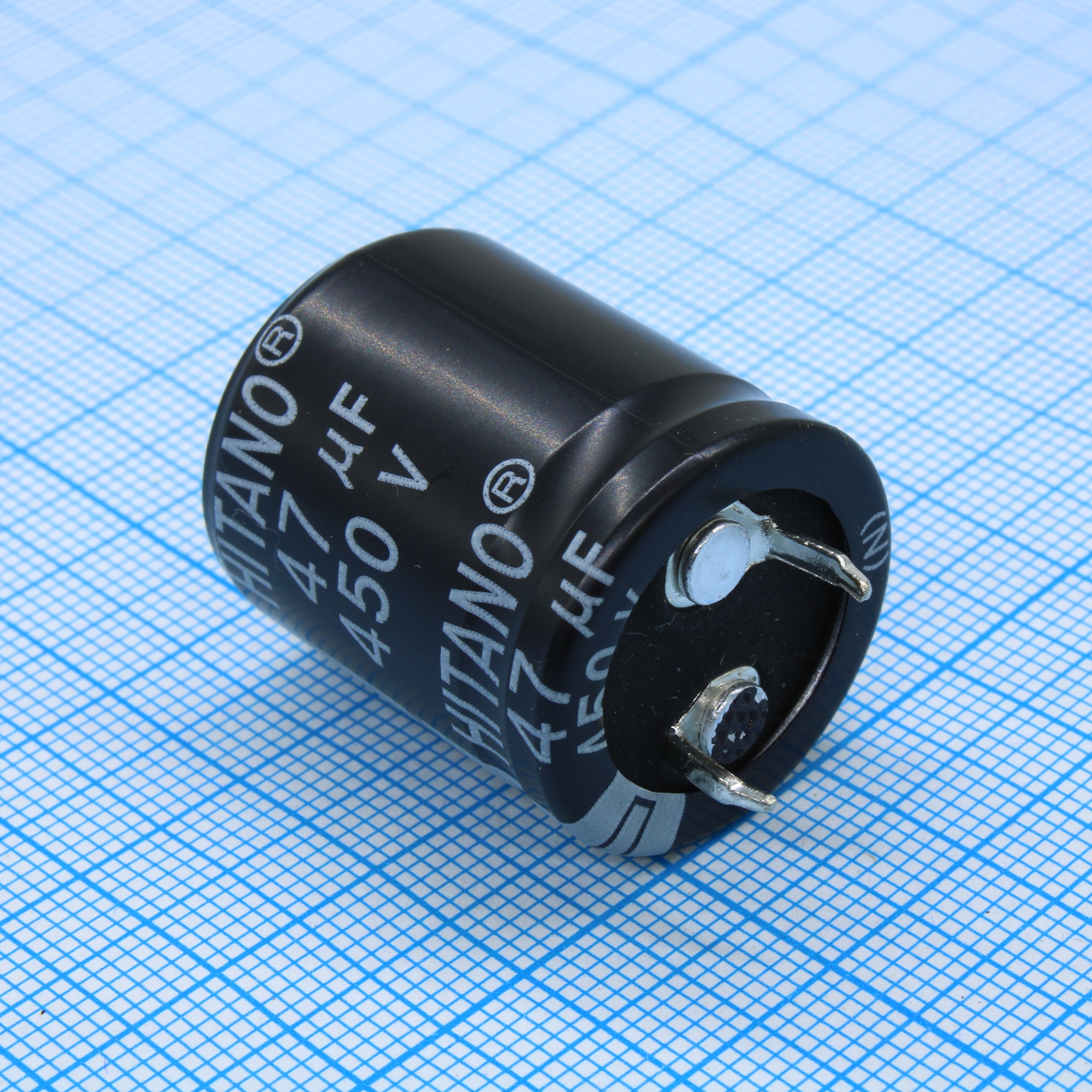 ELP470M2WBA - Конденсатор алюминиевый электролитический 47мкФ 450В ±20% (22 X 25мм) защелкиваемые выводы 10мм 360мА 2000час 85°С россыпь