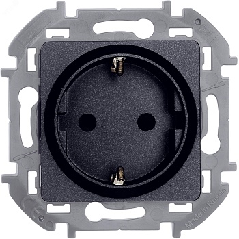Розетка 1-м СП Inspiria 16А IP20 250В 2P+E защ. шторки немецк. стандарт механизм антрацит Leg 673733