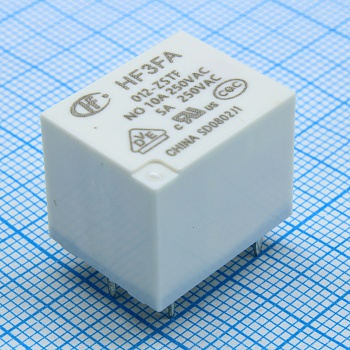 HF3FA/012-ZSTF - Миниатюрное электромеханическое реле; монтаж на печатную плату; 1CO 10A; Контакты AgSnO2; катушка 12В DС; влагозащита RTIII