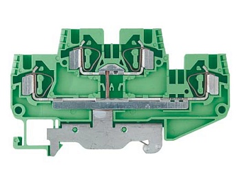 Клемма сдв. заземл. WKF 4 E/SL/35 - Этажная заземляющая клемма, тип фиксации провода: пружинный, номинальное сечение: 4 мм кв., 32A, 800V, ширина: 6 мм, цвет: желто-зеленый, тип монтажа: DIN 35