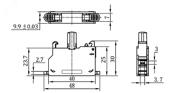 Контактный  блок с клеммным безвинтовым зажимом со светодиодом на 220В, красный MC-L220RPP