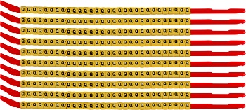 brd333126 - SCNG-10-Q клипсы жёлтые, 300шт/упак, для провода 2,8-3,4мм диаметра, легенда Q