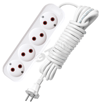 Удлинитель бытовой 4х3м без заземления 6А У6-766М 766м-03