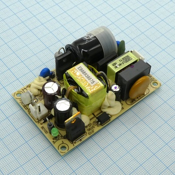 EPS-35-24 - AC-DC, 36Вт, вход 85…264V AC, 47…63Гц /120…370В DC, выход 24В/1.5A, рег. вых 21.6…27В, изоляция 3000В AC, открытая плата 76.2х50.8х24мм, -30…+70°С