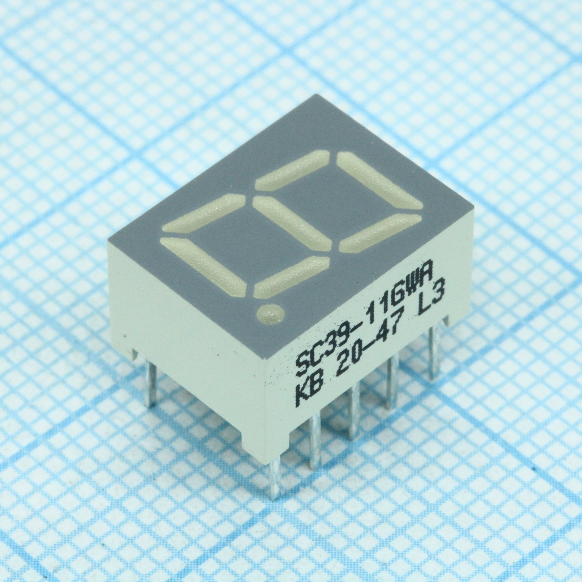 SC39-11GWA - 1 разрядный индикатор 9,9мм/зеленый/568нм/1.9-6.4мкд/ОК