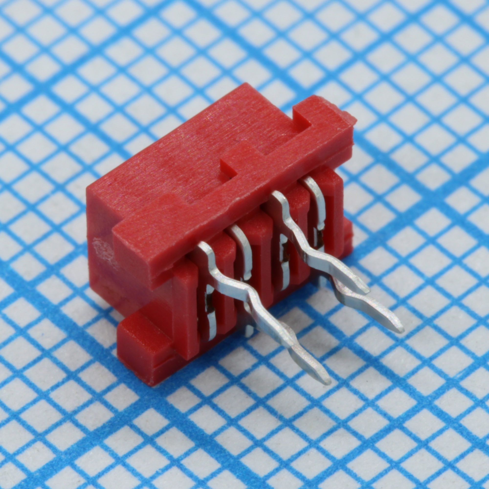 DS1015-04-04R6XB - Розетка на плату IDC Micro Match 4 контакта, шаг 2.54мм, 250В 1.2А, монтаж в отверстия