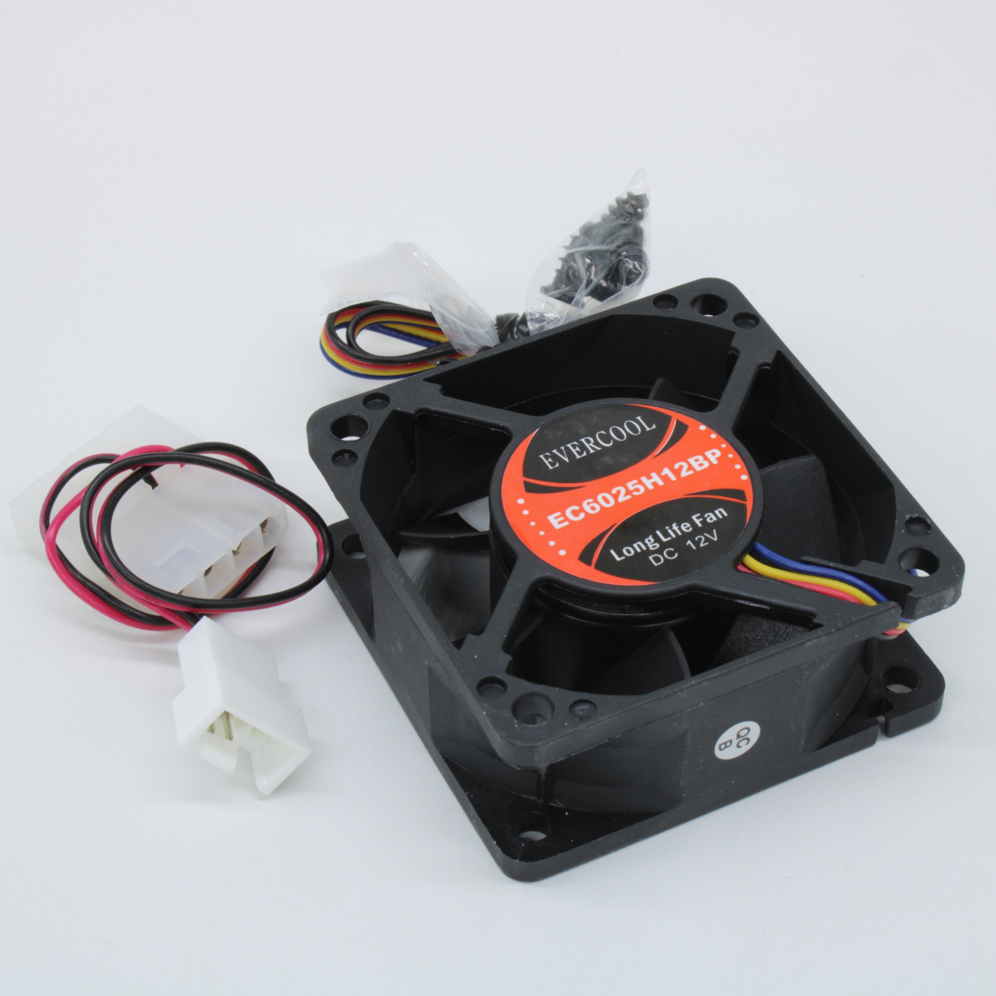 EC6025H12BP - Вентилятор 12В, 60х60х25мм, подшипник качения, 5000 об/мин, кабель 3-->4  вывода (ШИМ)
