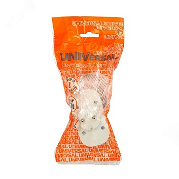 Тройник на 2 розетки без заземления 6А А202