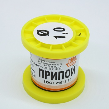 ПОСК 50-18 Т. D=1.0мм 50гр. - Припой трубчатый с канифолью ПОСК50-18 1.0мм 50гр. катушка