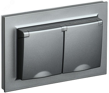 BRITE Роз. 2-я с кр. 16А в сб IP44 РСбш12-3-44-БрС сталь BR-R26-16-44-K46-F