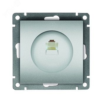 Розетка компьютерная одноместная UNIVersal серия Афина, с/у, 1А, RJ45, серебро (еврослот), механизм A0051-S