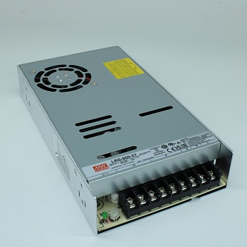 LRS-600-27 - AC-DC, 599.4Вт, вход 90…264В AC (переключатель), 47…63Гц, выход 27В/22.2A, рег.вых=25.65…29.7В, изоляция 3000В AC, в кожухе 225х124х41мм, -20…+65°С