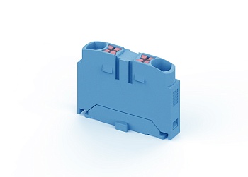 Проходной блок TPA2.5-2-BU - Проходной блок, 2 точки подключения, тип фиксации провода: push-in, номинальное сечение: 2,5 мм кв.,  24A, 450V, цвет: синий