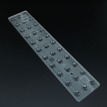 ALHB290D33LED60G - Групповая прямоугольная линза 33 светодиодов 2835/3030/5630,  эфф=93%,  60°, 290,1x   mm   H:8mm, PMMA