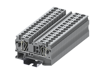 Проходная клемма TC6-2-GY - Проходная клемма, тип фиксации провода: пружинный, номинальное сечение: 6 мм кв., 41A, 1000V, ширина: 8,2 мм, цвет: серый, тип монтажа: DIN 35