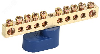 Шина N "ноль" на одном угловом изол ШНИ-6х9-10-У1-С YNN10-69-10C1-K07