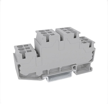 Этажная клемма JUT14-4/2-DK/GY - Этажная клемма, тип фиксации провода: пружинный, номинальное сечение: 4 мм кв., 800V, 32A, ширина: 6,2 мм, цвет: темно-серый, тип монтажа: DIN35