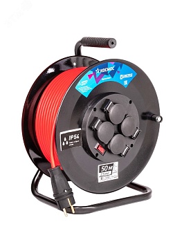 Удлинитель на катушке 4х50м с заземл. 16А IP44 3.5кВт ПВС 3х2.5 с терморазмыкателем YKKsm50m-4g-Z(2.5)IP YKKsm50m-4g-Z(2,5)IP