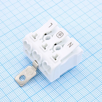 GT238-10.0-03P-19-23 - Электромонтажный клеммник на 3 контакта. с заземляющими частями, монтажными ножками, печатью
