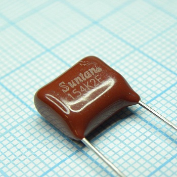 TS02002E154KSB0D0R - Конденсатор металлоплёночный полиэтилентерефталатный 0.15мкФ 250В ±10% (13х7х10мм) шаг выводов 10мм 85°С россыпь