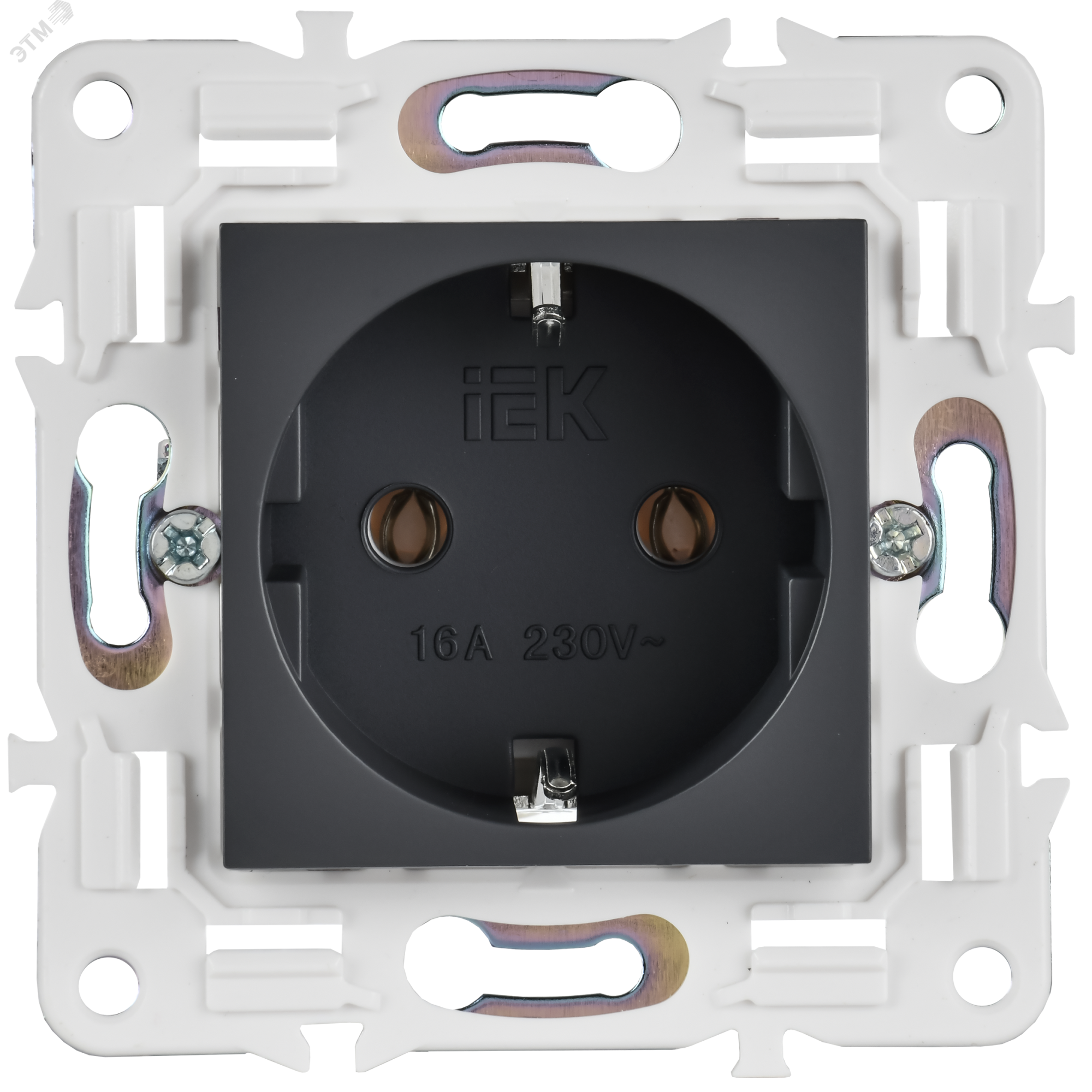SKANDY Розетка с заземлением без защитных шторок 16А SK-R05T титан IEK SK-R11-16-K48