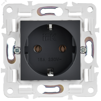 SKANDY Розетка с заземлением без защитных шторок 16А SK-R05T титан IEK SK-R11-16-K48