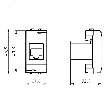 Розетка телефонная СП 1мод. Brava RJ12 бел. 76120B