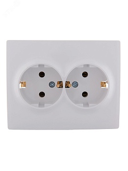 Розетка 2-м СП Karina с заземл. термопласт бел. 707-0200-127B