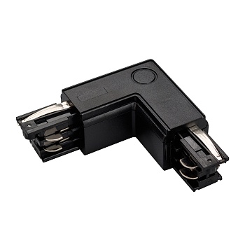 Коннектор угловой LGD-4TR-CON-L-EXT-BK (C) 024721 - Угловой коннектор 90 градусов, питание по внешней стороне. Цвет черный. 99х99х33 мм с контактами, 66х66х33 мм без контактов. При использовании с треками и аксессуарами другой серии возможно отличие по цв