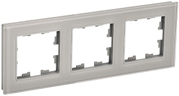 Рамка 3-м BRITE РУ-3-2-БрД стекло дым. BR-M32-G-K30