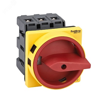 ВЫКЛЮЧАТЕЛЬ-РАЗЪЕДИНИТЕЛЬ 3P 63A С КРАСНОЙ РУКОЯТКОЙ НА ДВЕРЦУ 4 ВИНТАМИ MSD63310R