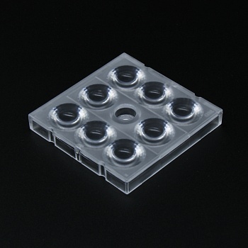 AJHB50D8LED30G - Групповая квадратная линза на 8 светодиодов 5050/3535/3030 , ~30°,  50x50mm   H:6.8mm, PC