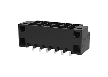 Вилочный разъем на плату MC-DPT3.5V11-I-BK-2000 - Вилочный разъем, вертикальный, 2 этажа, на плату, шаг: 3.5 мм, 11х2 полюсов, фиксация на плате пайкой, исполнение: с дополнительной фиксацией на плате, 160V, 8A, цвет: черный Вилочный разъем на плату MC-DPT3.5V11-I-BK-2000 - Вилочный разъем, вертикальный, 2 этажа, на плату, шаг: 3.5 мм, 11х2 полюсов, фиксация на плате пайкой, исполнение: с дополнительной фиксацией на плате, 160V, 8A, цвет: черный