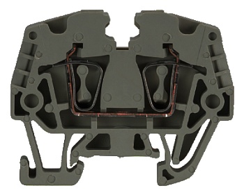 Клемма WKMF 2,5/15 BLACK - Проходная клемма, тип фиксации провода: пружинный, номинальное сечение: 2,5 мм кв., 24А, 500V, ширина: 5 мм, цвет: черный, тип монтажа: DIN 15