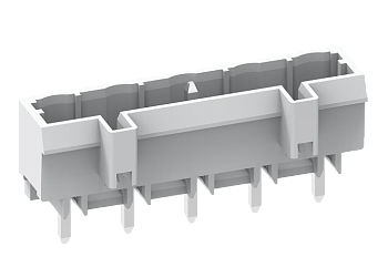 Вилочный разъем на плату 475702-05D - Вилочный разъем, вертикальный, на плату, шаг: 7.5 мм, 2 полюса, фиксация на плате пайкой, исполнение: длина выводов 5 мм, с припоем, 500V, 16A, цвет: серый