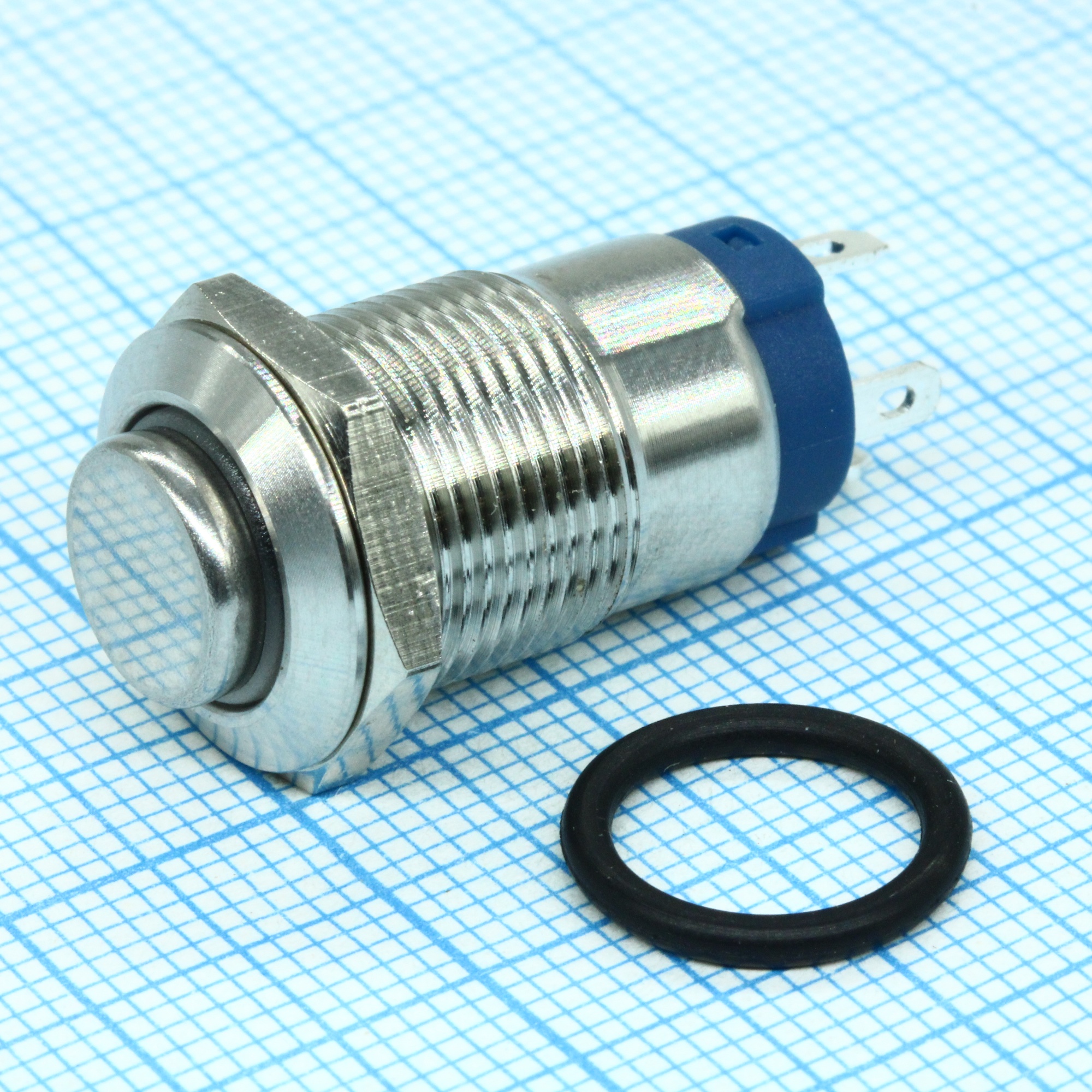 A12-C2-B-B - Кнопка антивандальная с подсветкой 12В d12 2A 250B (2c) ON-OFF