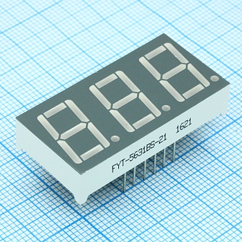 FYT-5631BS-21 - 3-х разрядный индикатор 14,2мм/красный/635нм/15-20мКд/ОА