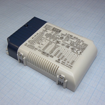 LCM-60 - AC-DC, 60Вт, стабилизатор тока, вход 180…295В AC, 47…63Гц /254…417В DC, выход 500…1400мA/90…42В, ККМ, изоляция 3750В AC, в кожухе 123.5х81.5х23мм, -30…+60°С, димминг 0…10В и ШИМ