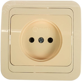 Розетка 1-м СП Mimoza 16А IP20 без заземл. керамика крем./крем. 25002