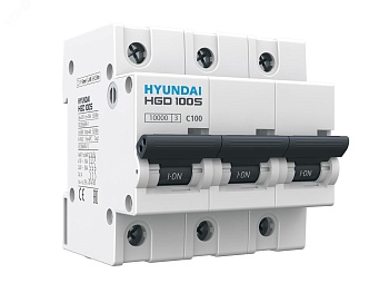 Выключатель автоматический модульный трехполюсный 80А 10кА С HGD HGD100S3PMCS0000C00080_C